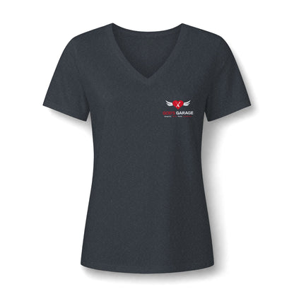 Women's V‑Neck Tee — 'God's Daughter' Heart & Wings Faith Shirt