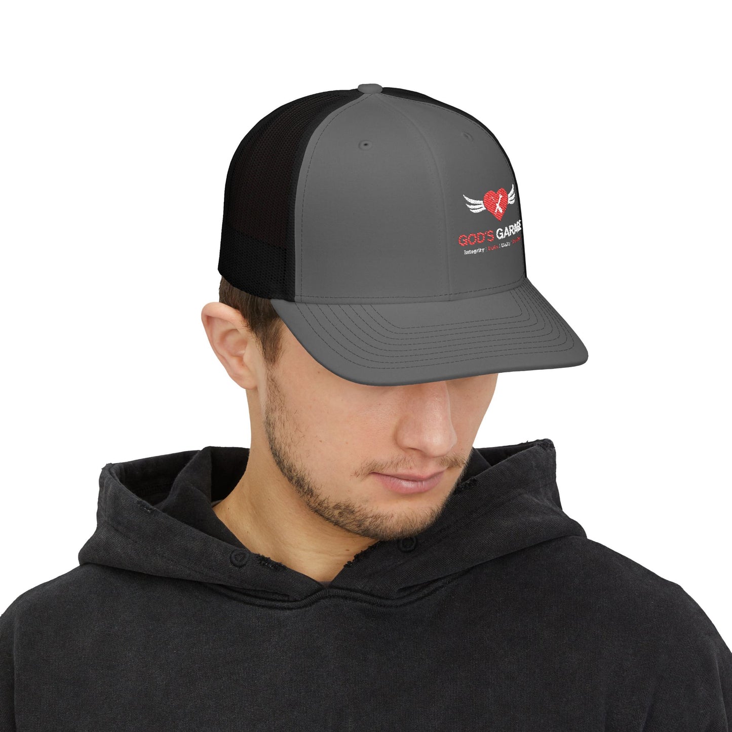 God's Garage Embroidered Trucker Cap – Faith-Based Auto Mechanic Hat