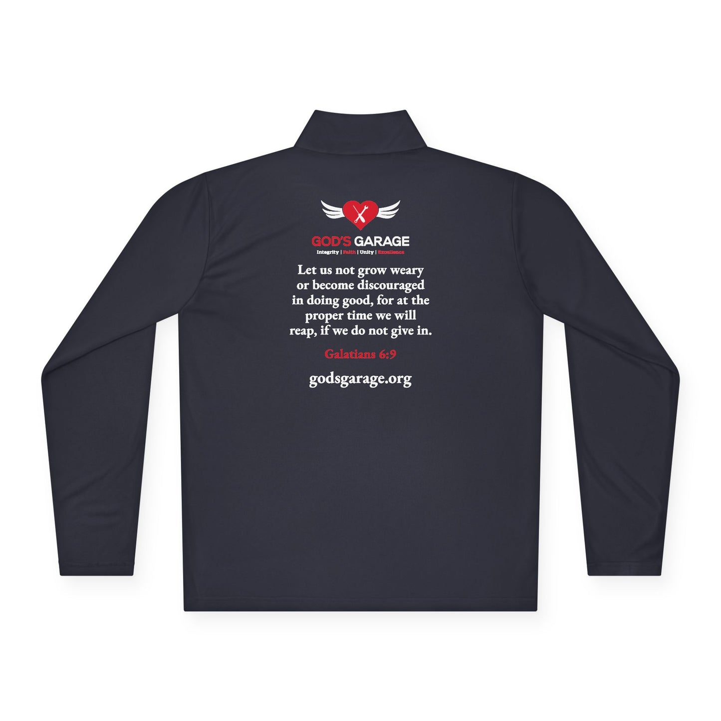 God’s Garage Performance Pullover – Galatians 6:9 | Lightweight & Moisture-Wicking