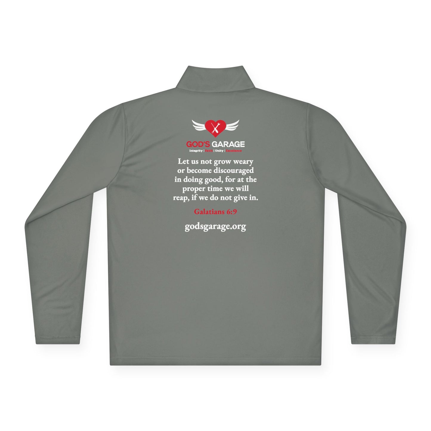 God’s Garage Performance Pullover – Galatians 6:9 | Lightweight & Moisture-Wicking