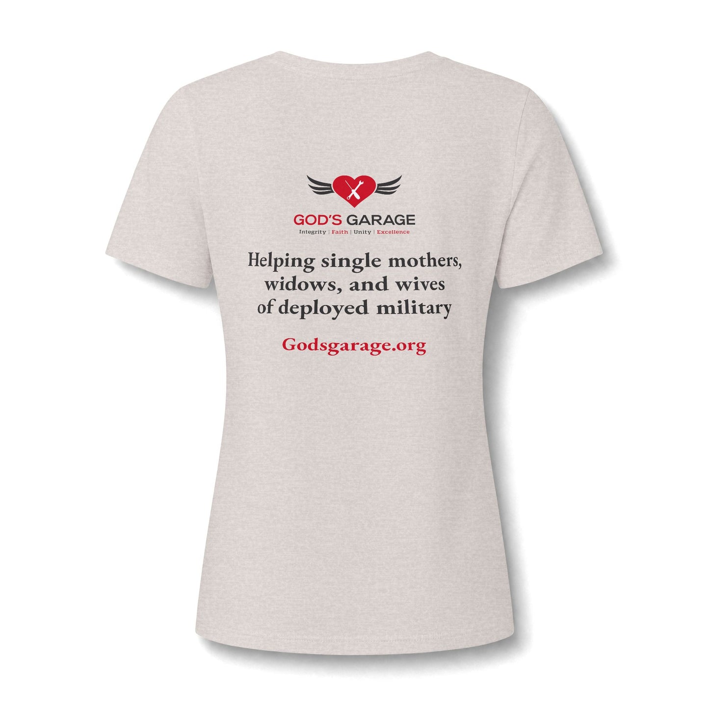 Women's V‑Neck Tee — 'God's Daughter' Heart & Wings Faith Shirt