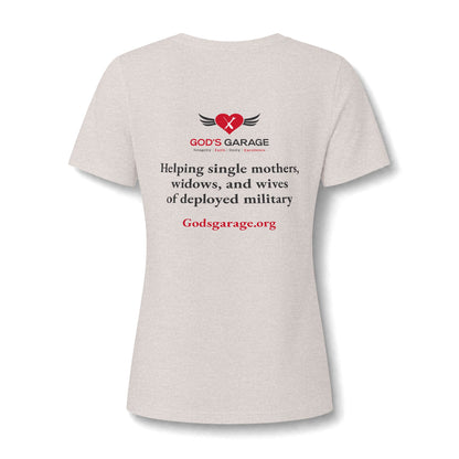 Women's V‑Neck Tee — 'God's Daughter' Heart & Wings Faith Shirt