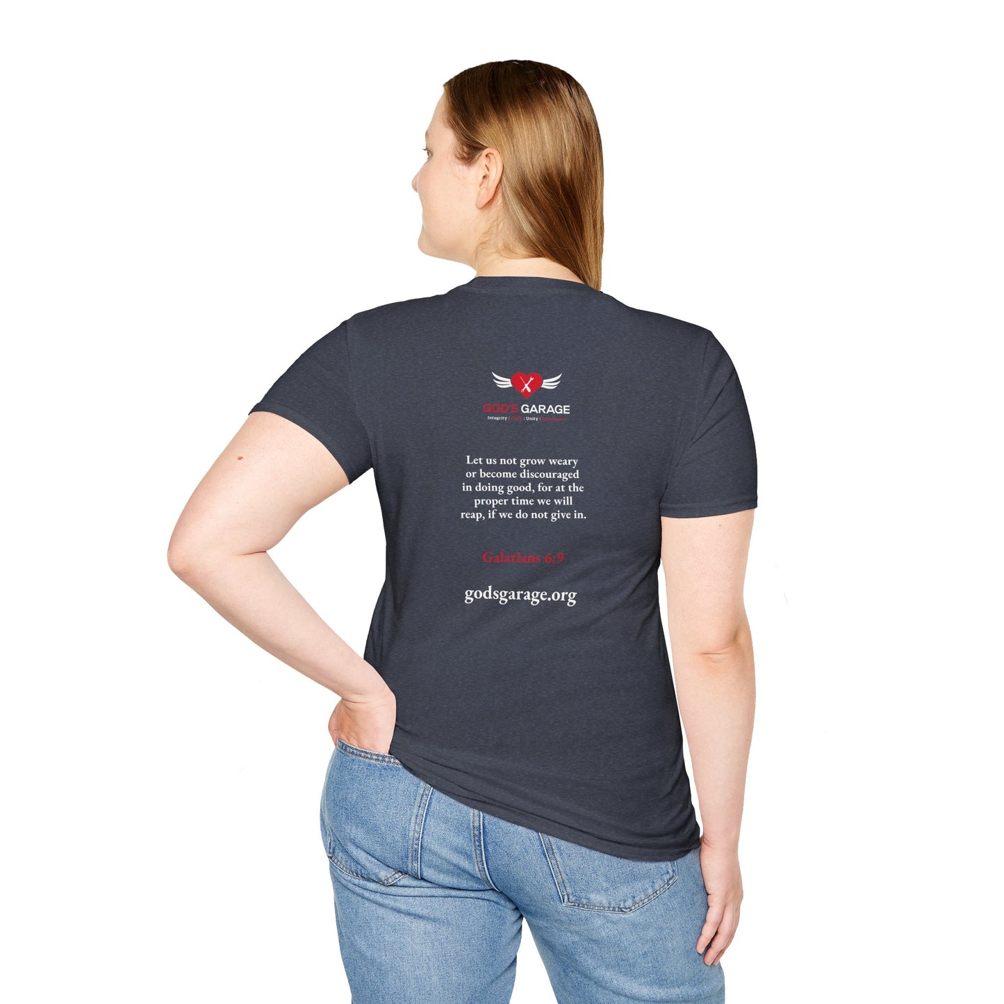 Galatians 6:9 | God’s Garage Unisex T-Shirt