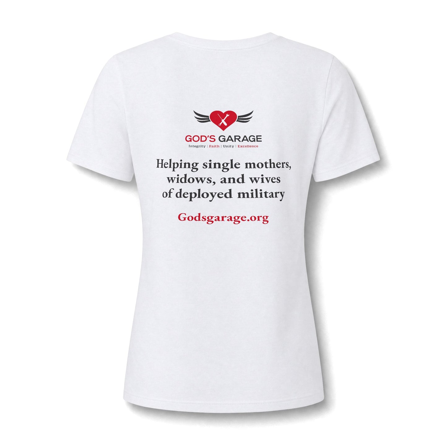 Women's V‑Neck Tee — 'God's Daughter' Heart & Wings Faith Shirt