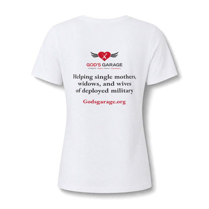 Women's V‑Neck Tee — 'God's Daughter' Heart & Wings Faith Shirt