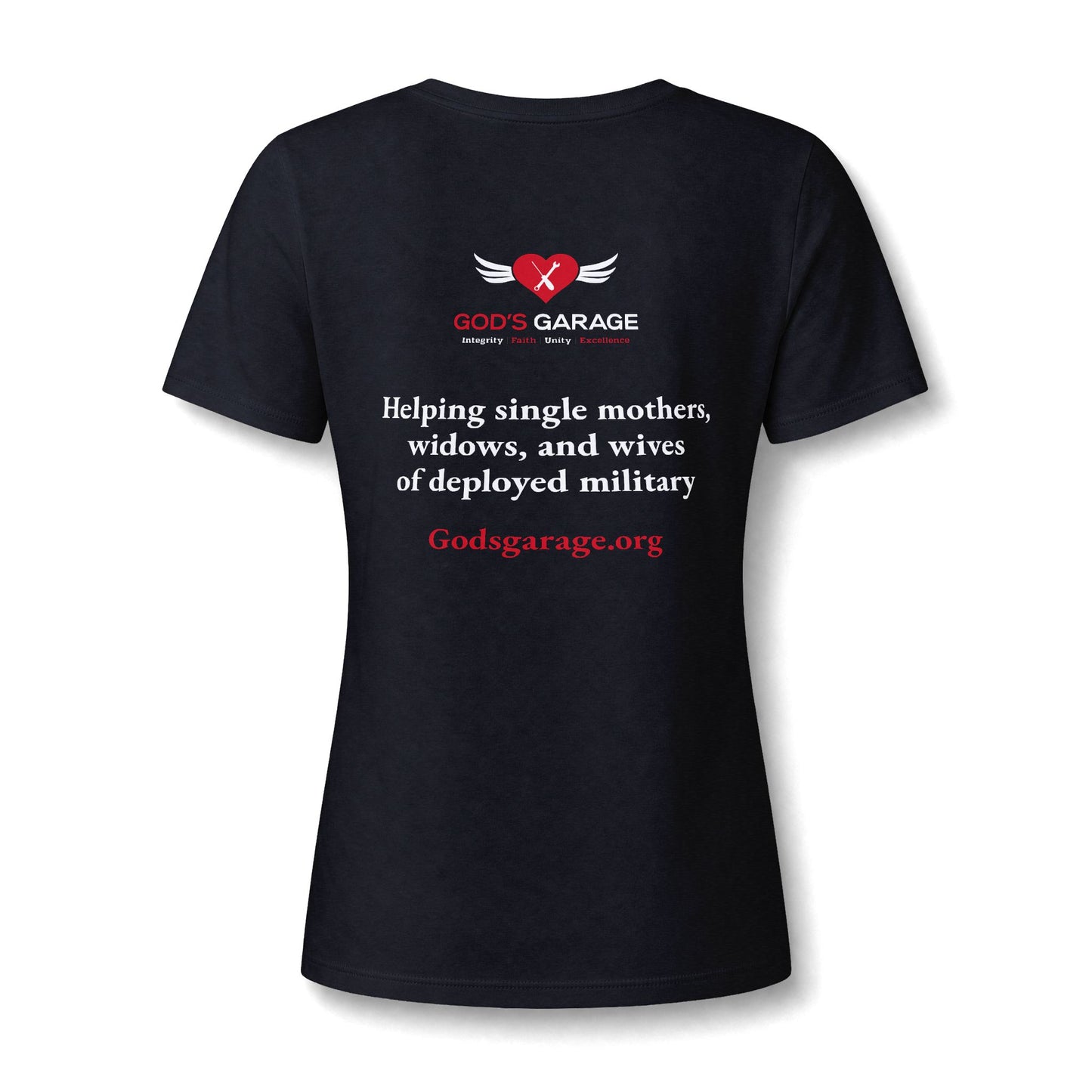 Women's V‑Neck Tee — 'God's Daughter' Heart & Wings Faith Shirt