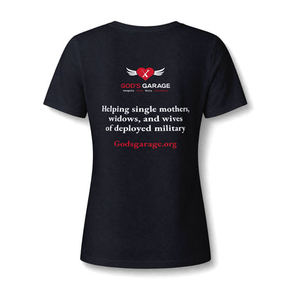Women's V‑Neck Tee — 'God's Daughter' Heart & Wings Faith Shirt