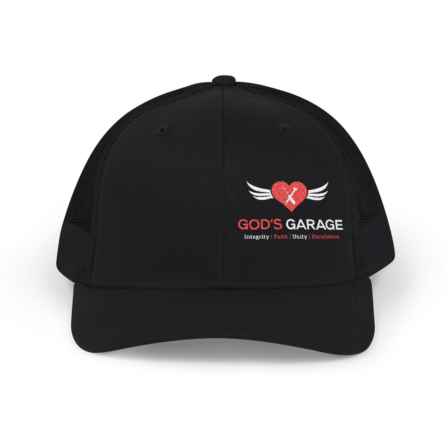 God's Garage Embroidered Trucker Cap – Faith-Based Auto Mechanic Hat