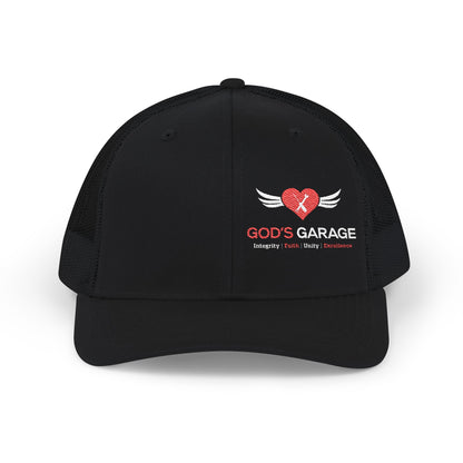 God's Garage Embroidered Trucker Cap – Faith-Based Auto Mechanic Hat