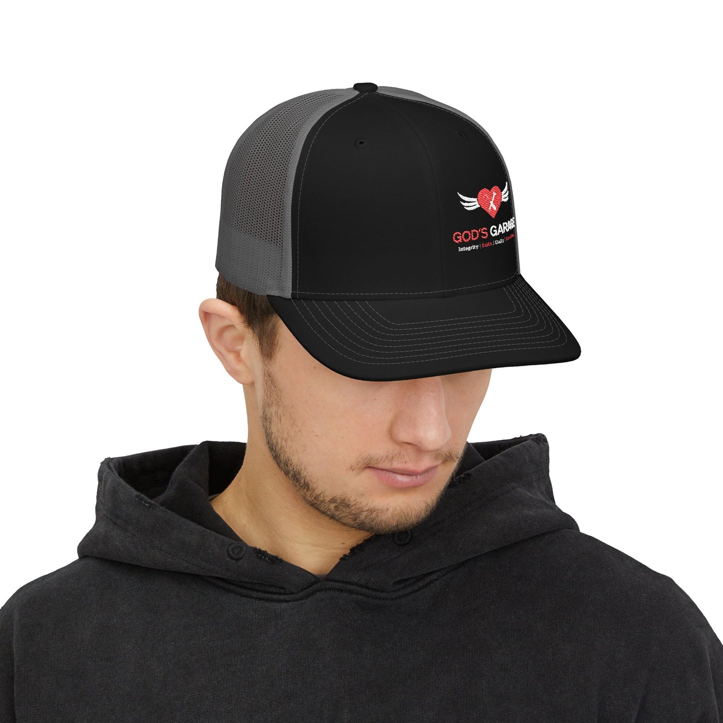 God's Garage Embroidered Trucker Cap – Faith-Based Auto Mechanic Hat
