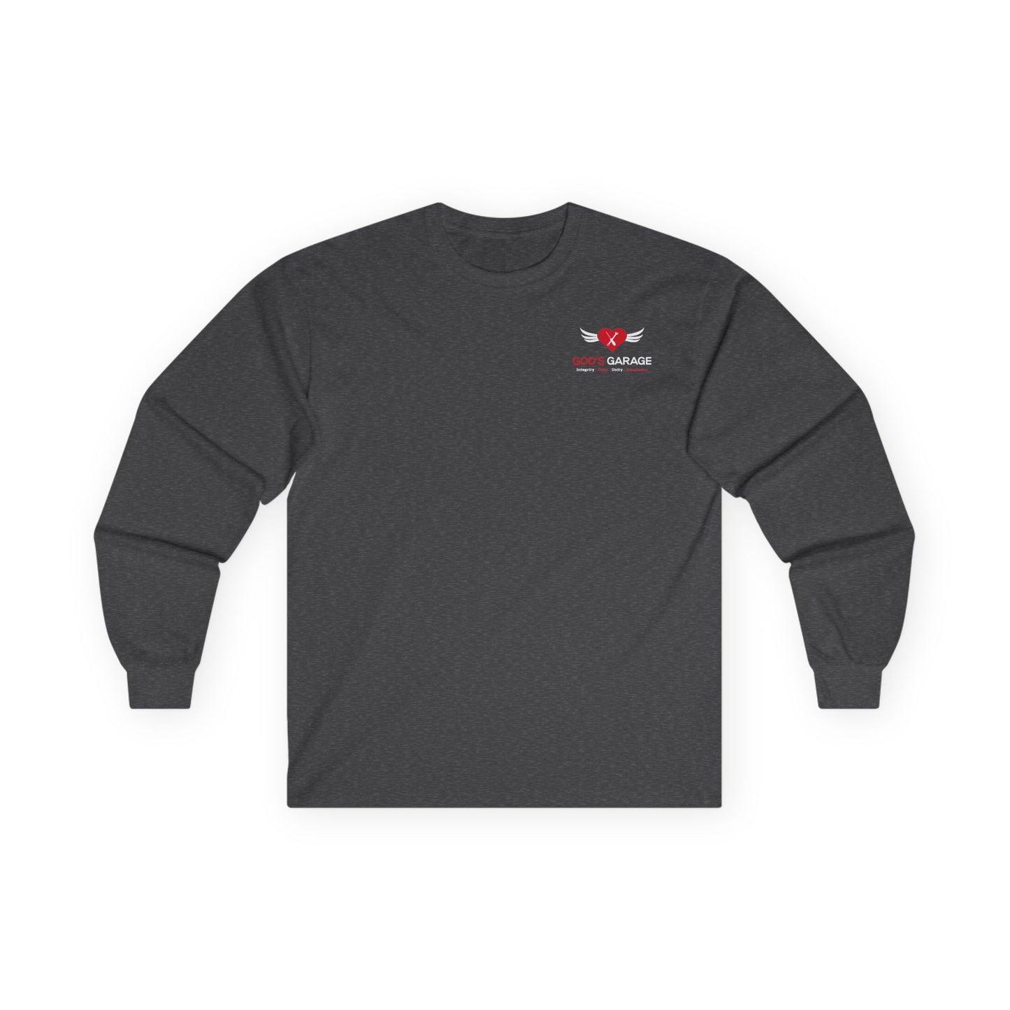 Long Sleeve Tee — God’s Garage Support Shirt (Helping Single Mothers, Widows & Wives of Deployed Military)