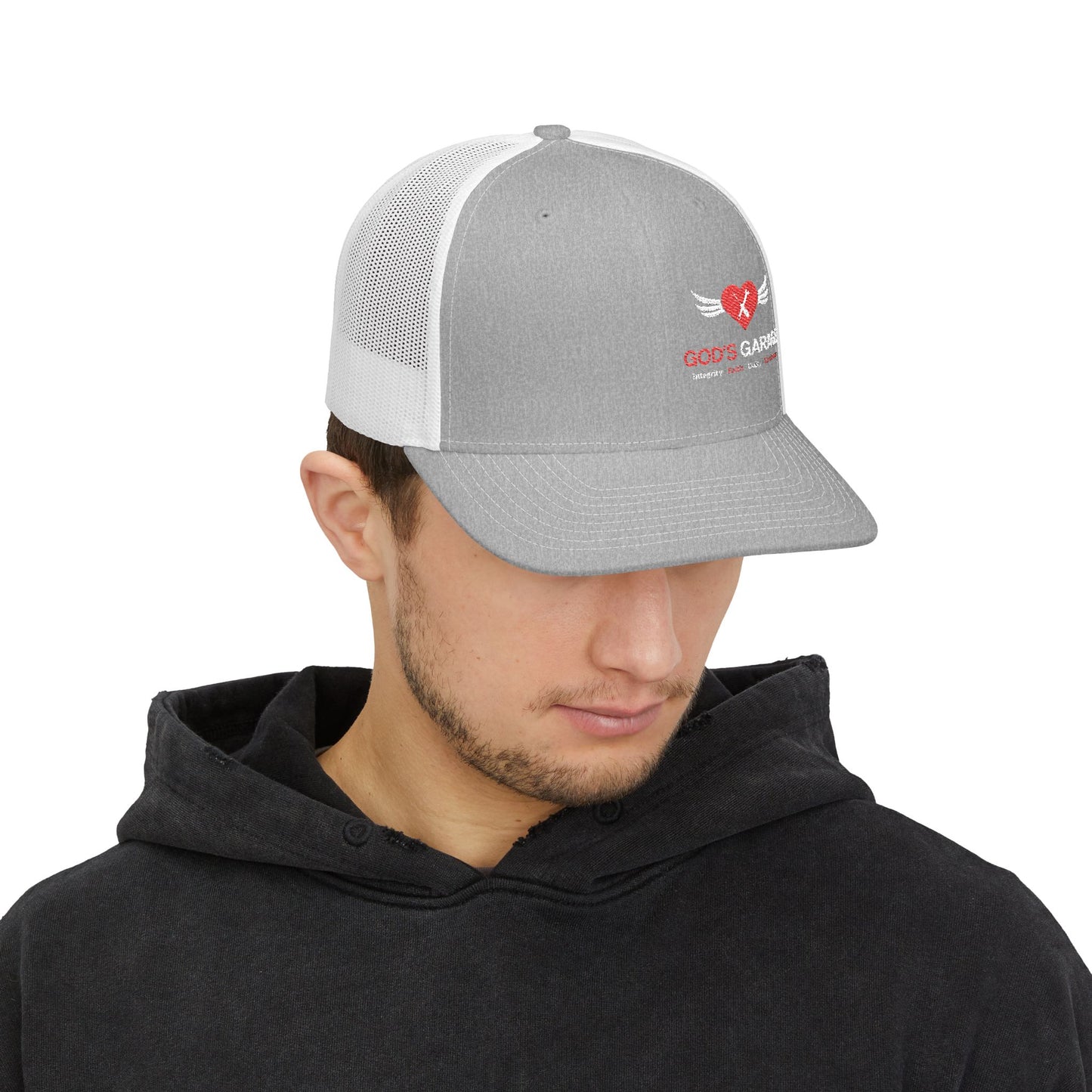 God's Garage Embroidered Trucker Cap – Faith-Based Auto Mechanic Hat