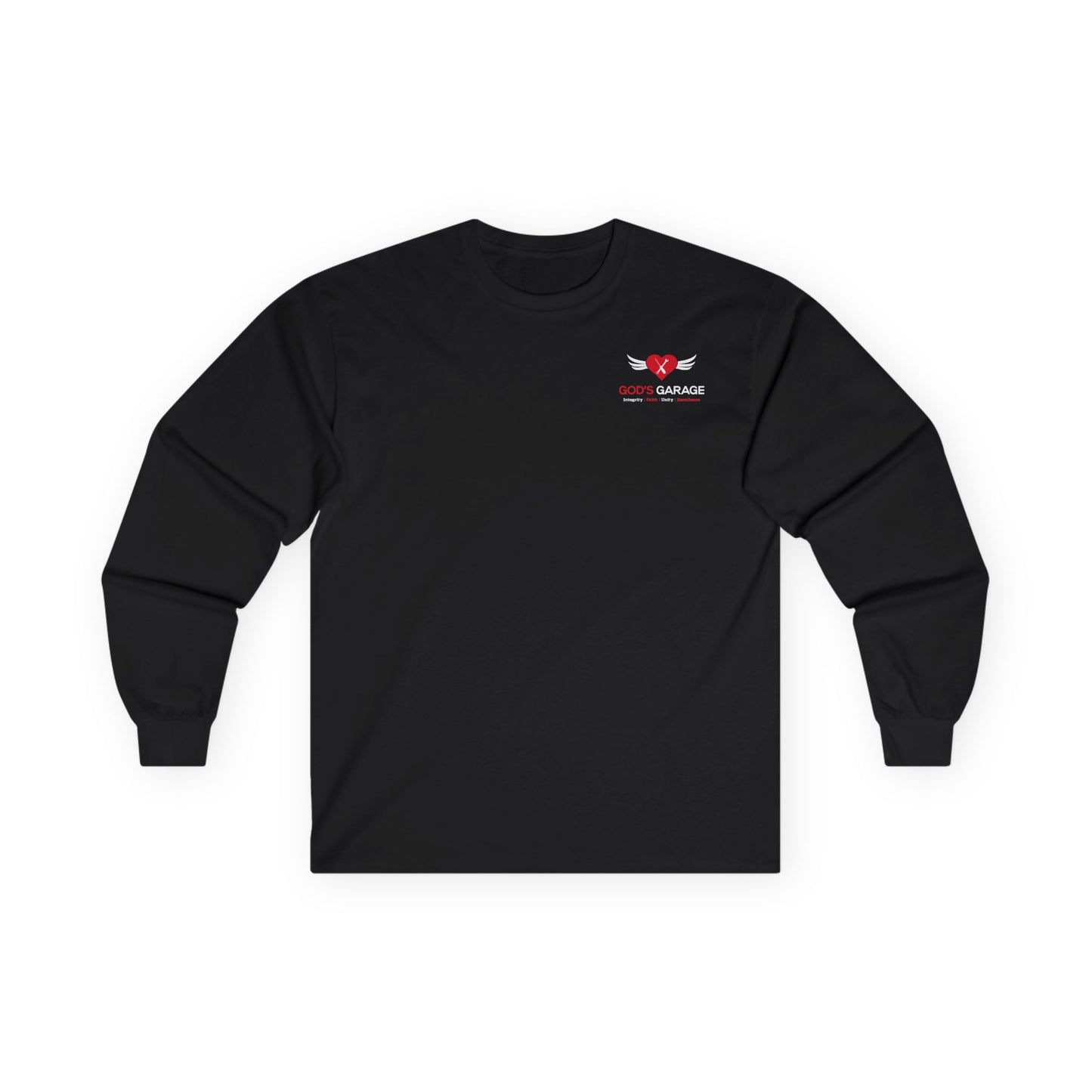Long Sleeve Tee — God’s Garage Support Shirt (Helping Single Mothers, Widows & Wives of Deployed Military)