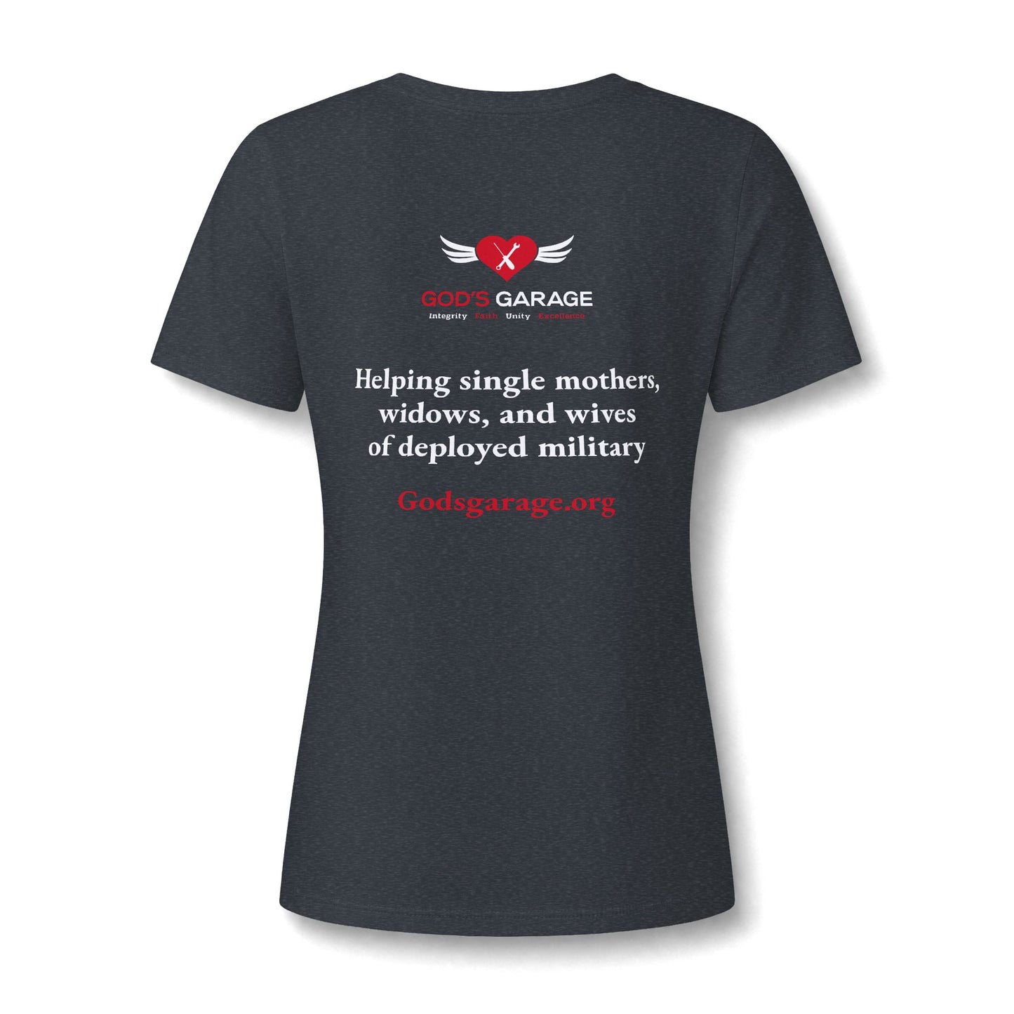 Women's V‑Neck Tee — 'God's Daughter' Heart & Wings Faith Shirt