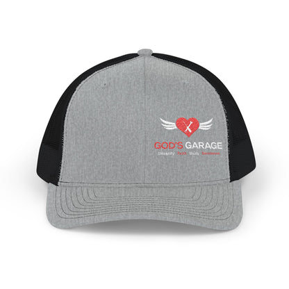 God's Garage Embroidered Trucker Cap – Faith-Based Auto Mechanic Hat