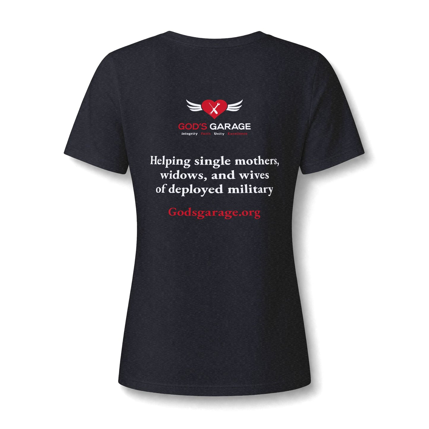 Women's V‑Neck Tee — 'God's Daughter' Heart & Wings Faith Shirt