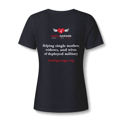 Women's V‑Neck Tee — 'God's Daughter' Heart & Wings Faith Shirt