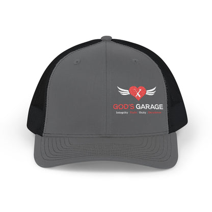 God's Garage Embroidered Trucker Cap – Faith-Based Auto Mechanic Hat