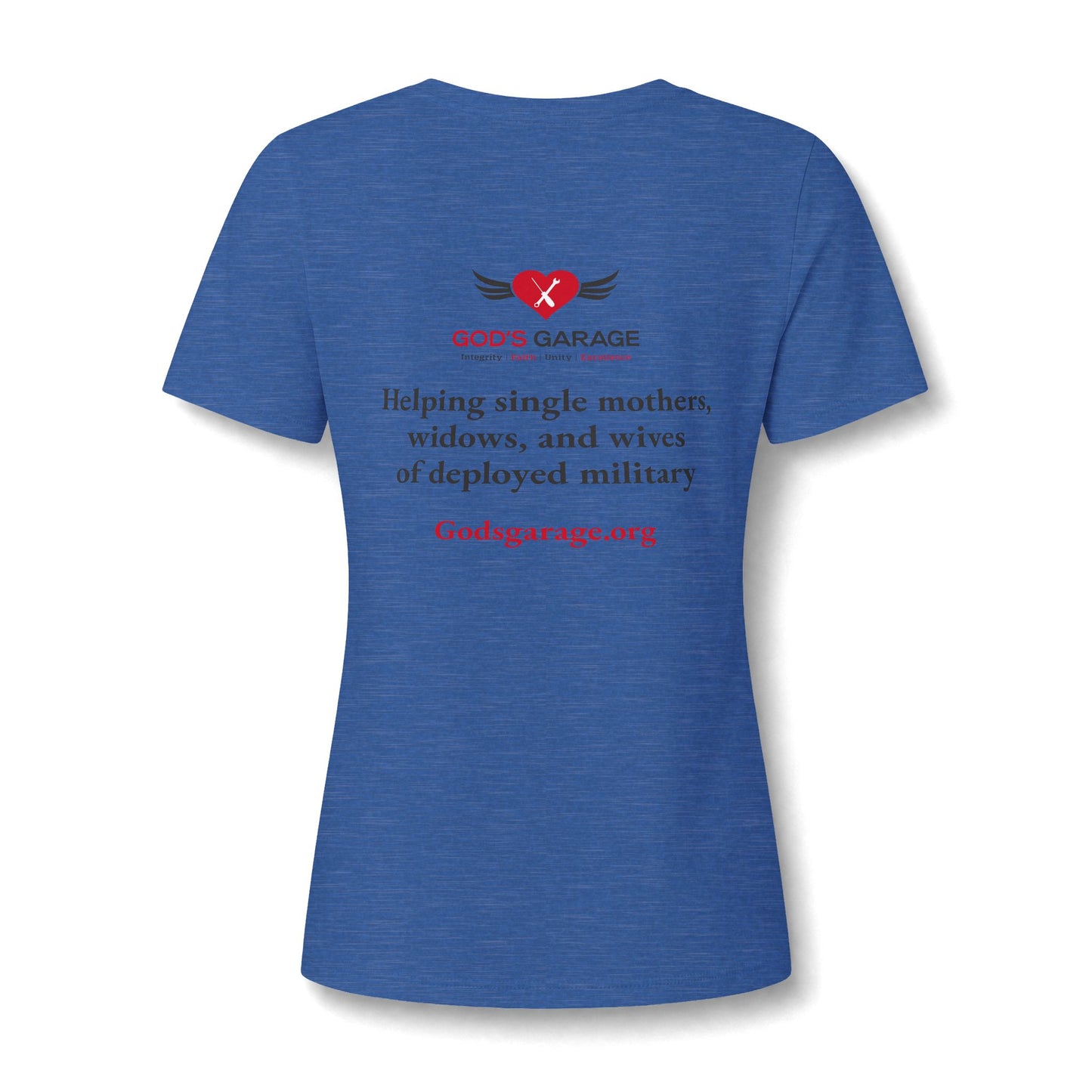 Women's V‑Neck Tee — 'God's Daughter' Heart & Wings Faith Shirt