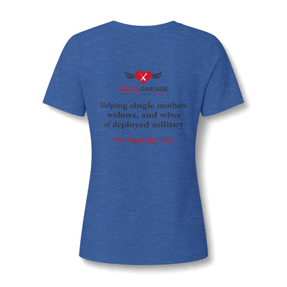 Women's V‑Neck Tee — 'God's Daughter' Heart & Wings Faith Shirt