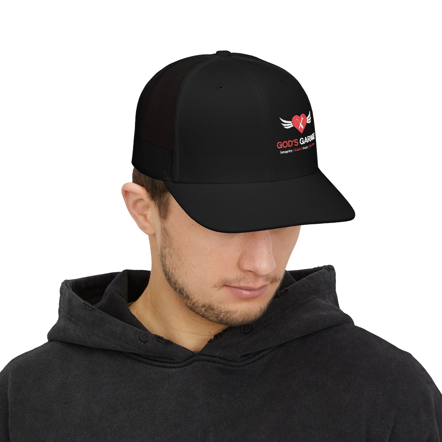 God's Garage Embroidered Trucker Cap – Faith-Based Auto Mechanic Hat