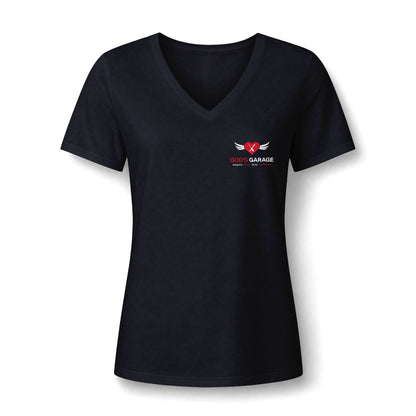 Women's V‑Neck Tee — 'God's Daughter' Heart & Wings Faith Shirt