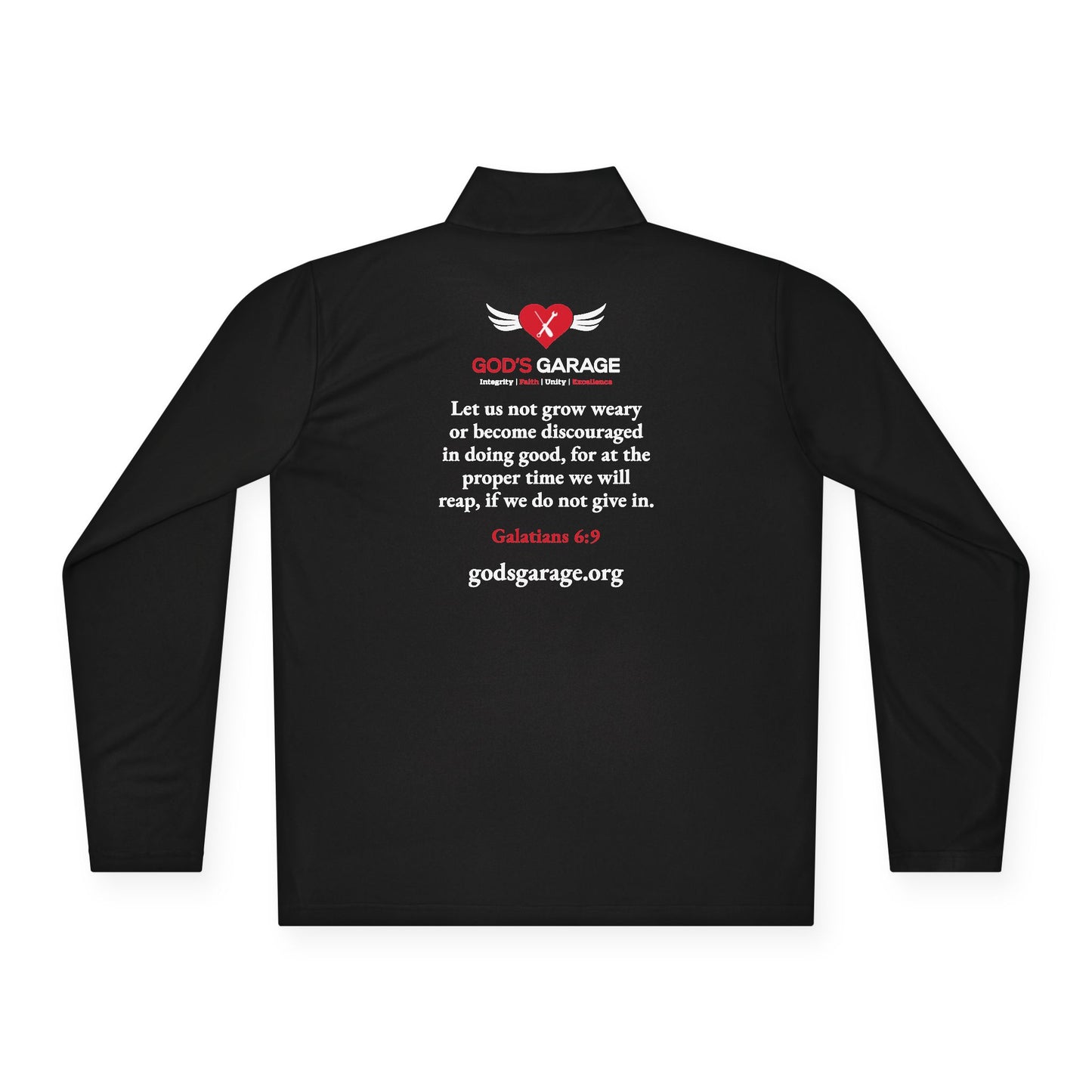 God’s Garage Performance Pullover – Galatians 6:9 | Lightweight & Moisture-Wicking