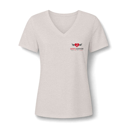 Women's V‑Neck Tee — 'God's Daughter' Heart & Wings Faith Shirt