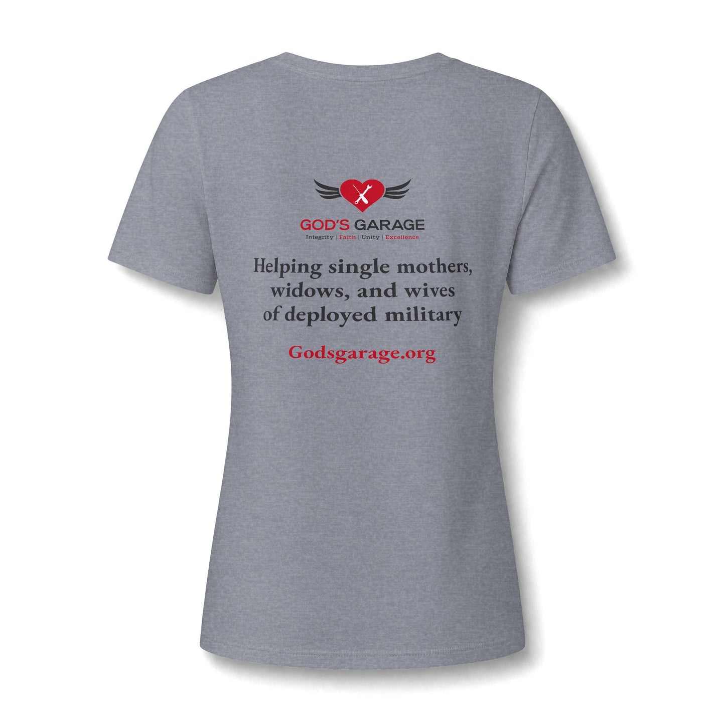 Women's V‑Neck Tee — 'God's Daughter' Heart & Wings Faith Shirt