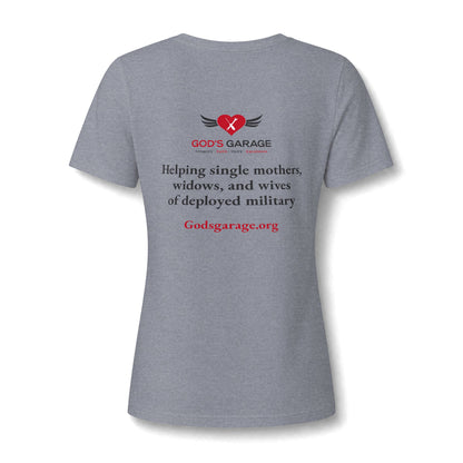 Women's V‑Neck Tee — 'God's Daughter' Heart & Wings Faith Shirt