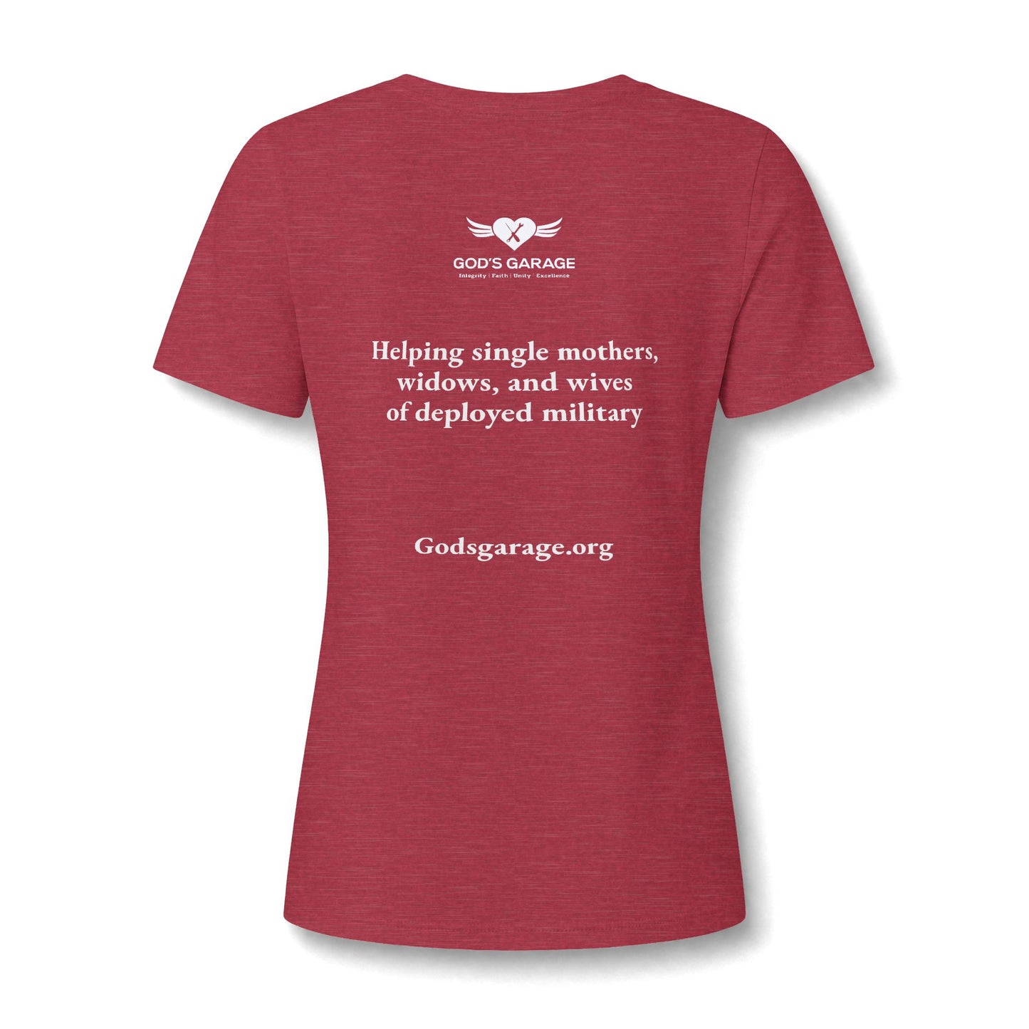 Women's V‑Neck Tee — 'God's Daughter' Heart & Wings Faith Shirt