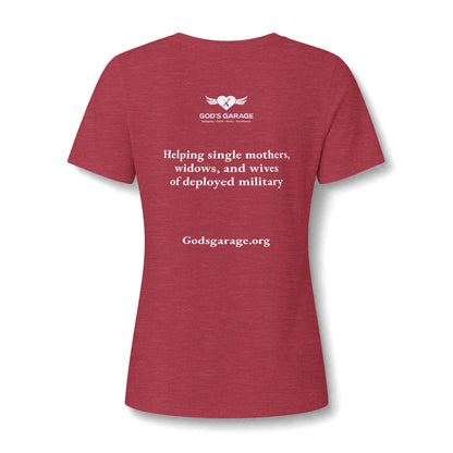 Women's V‑Neck Tee — 'God's Daughter' Heart & Wings Faith Shirt