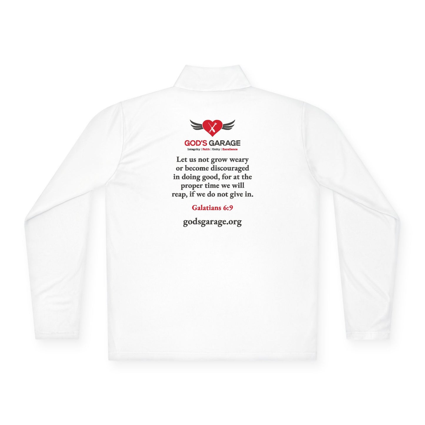 God’s Garage Performance Pullover – Galatians 6:9 | Lightweight & Moisture-Wicking